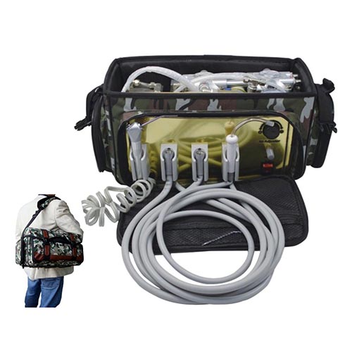 牙科椅,牙科椅装置,便携式牙科椅,便携式设备,便携式治疗台,便携式牙科治疗机 (军绿色和黑色背包)